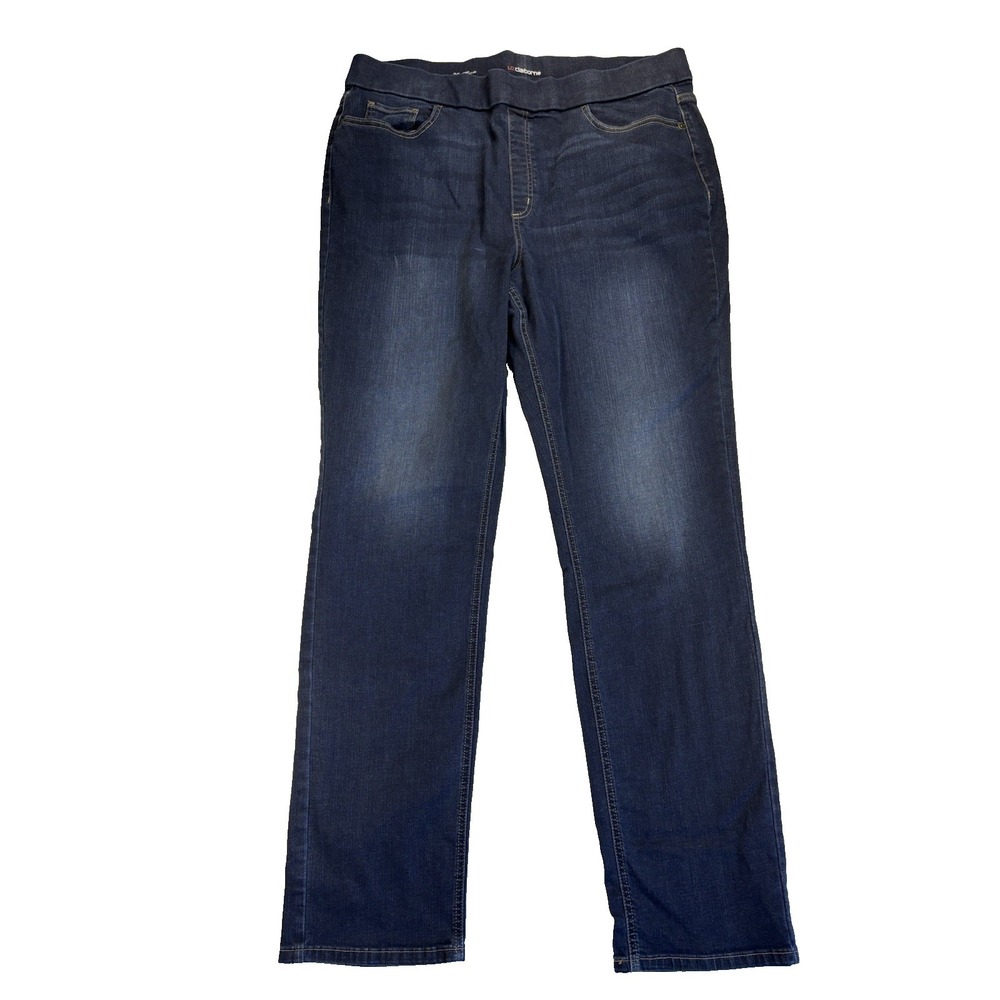 Liz Claiborne Women's 20T Amber Straight Leg Dark Wash Jeans Essential Everyday